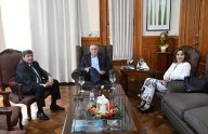 Jaldo recibió al vicepresidente Primero de la Legislatura, Aldo Salomón y a la intendenta, Graciela Gutiérrez
