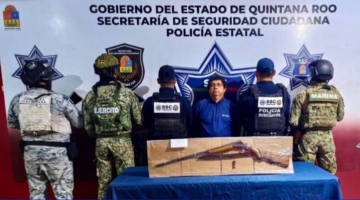 Detienen a sujeto por agredir a su esposa y amenazarla con una escopeta en la colonia El Milagro