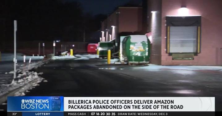 Police deliver Amazon packages found in middle of the road