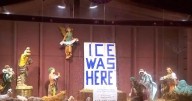 Massachusetts church displays 'ICE was here' sign in Nativity scene