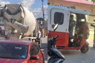 Camión revolvedora choca a mototaxi en Sabancuy: conductor acepta culpa y paga daños
