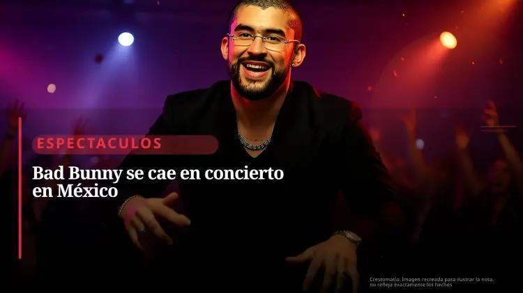 Bad Bunny se cae en su concierto en Estadio GNP Seguros, pero sigue la noche