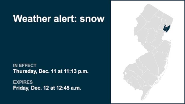 Update: Expect snow in Hudson and Essex counties until early Friday