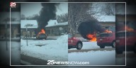 Car engulfed in flames outside Morton elementary school