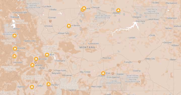 Map: Montana's earliest historical structures