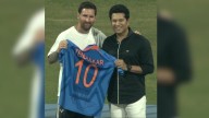 2 GOATs In 1 Frame: Sachin Tendulkar Gifts His 2011 WC Jersey To Lionel Messi At Wankhede Stadium