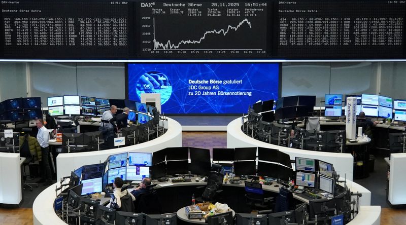 European shares slip after gains in November