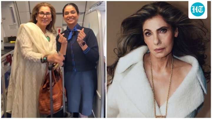 Dimple Kapadia's gorgeous hair steals the show on Indigo flight. Watch