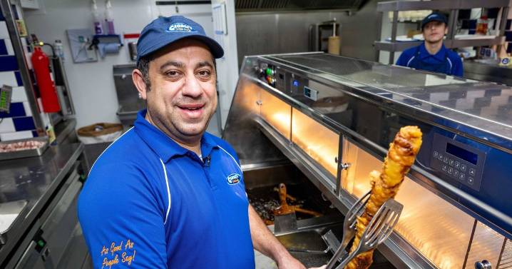 Chippy creates foot-long pigs in blankets using 10kg of bacon daily