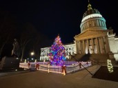West Virginia marks start of holiday season with Christmas tree lighting, honoring Beckstrom and Wolfe