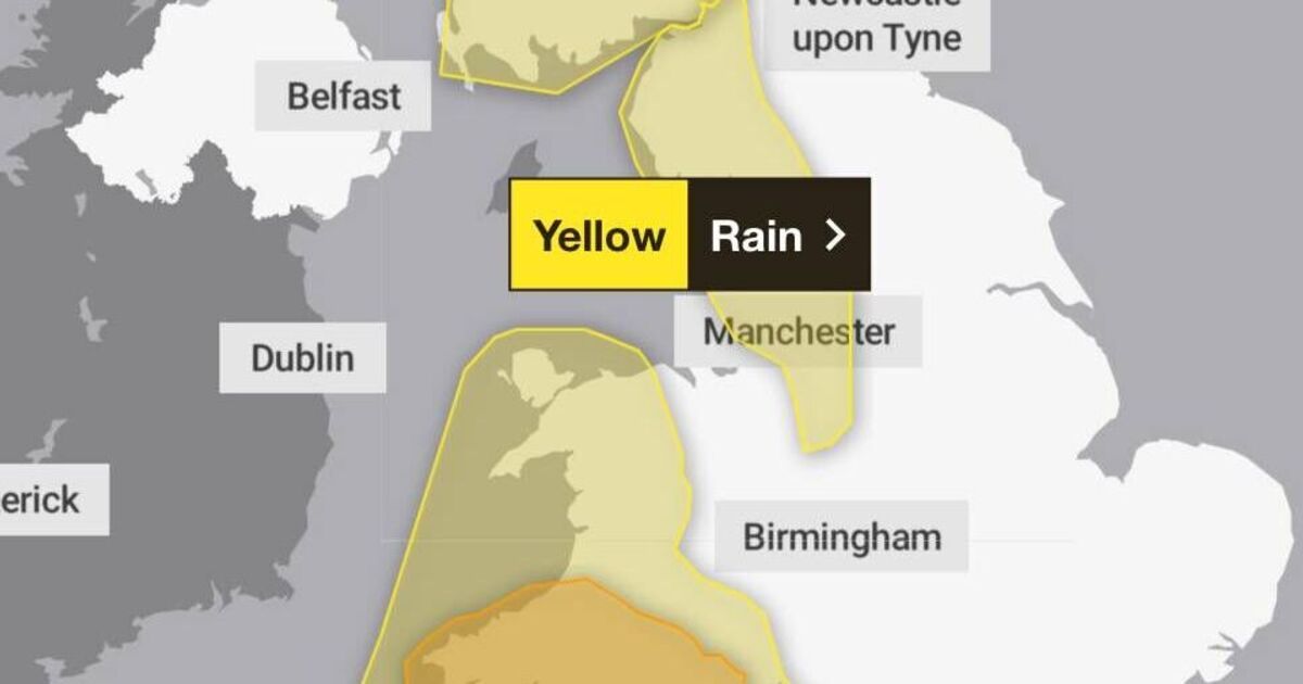 Amber warning as month's worth of rain set to fall in 24 hours 