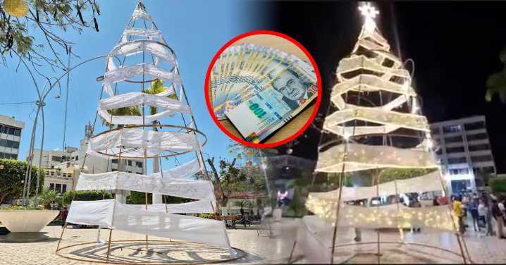 Árbol navideño en Chiclayo genera críticas: regidores cuestionan gasto de S/20 mil y gestión de Janet Cubas