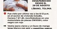 Buscan a Edwin Camilo, desaparecido en el Líbano (Tolima)