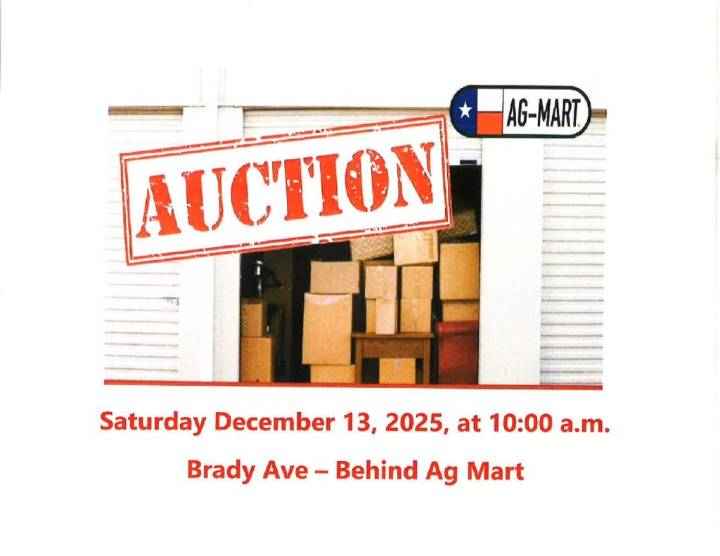 SPECIAL NOTICE – Storage Unit Auction