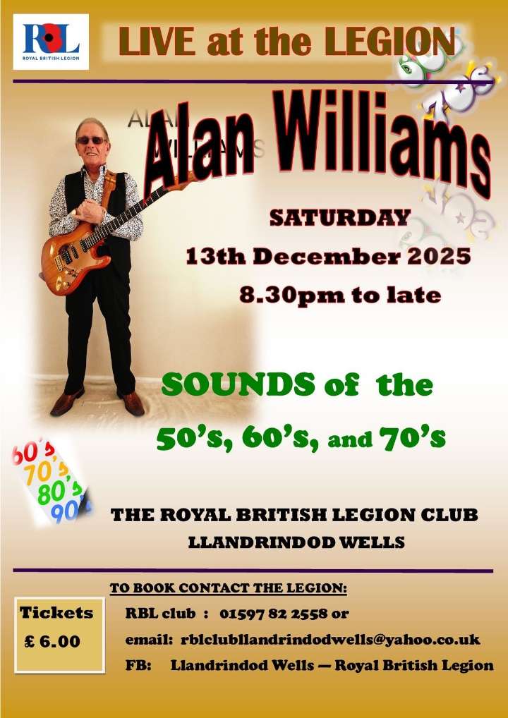 Popular singer to perform at Mid Wales venue