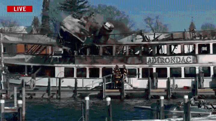 Crews respond to cruise ship fire in Lake George
