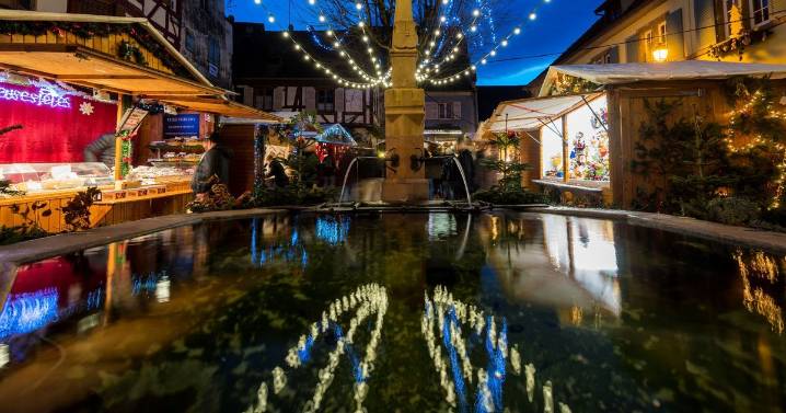 Alsace Christmas market near Colmar resembles fairytale Beauty and the Beast