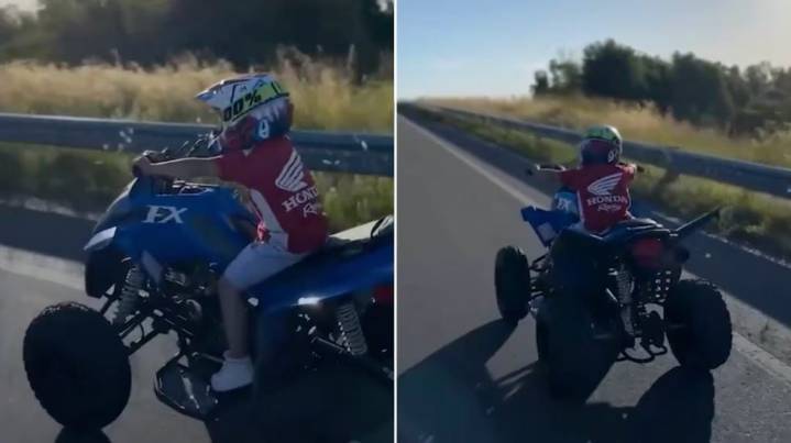 Grabó a su hijo de 5 años manejando un cuatriciclo en la ruta y le inhabilitaron la licencia