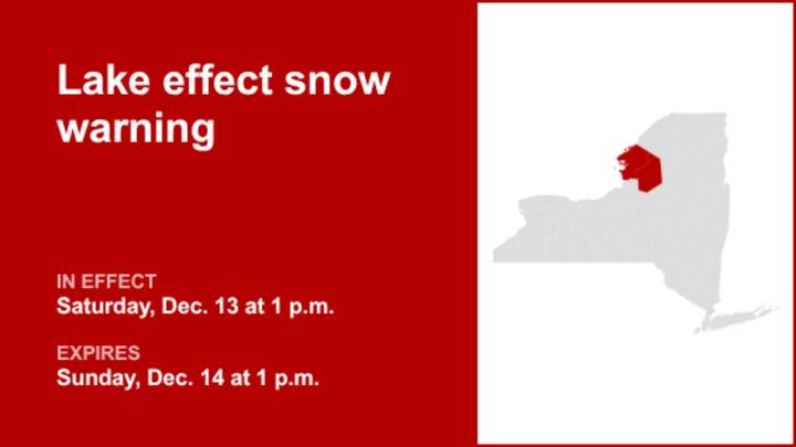 NY weather: Lake effect snow warning affecting Jefferson and Lewis counties Saturday and Sunday