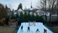 Backyard ice rinks are New England's swimming pools of winter