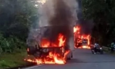 Dos vehículos de carga fueron incinerados