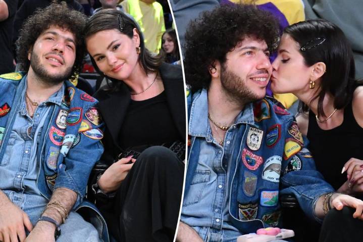 Selena Gomez and Benny Blanco pack on the PDA during NBA date night
