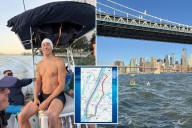 Exclusive | World record holder swims 29 miles around Manhattan in handcuffs