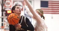 Olivia Schuster shows off post moves as Jacobs rolls past Dundee