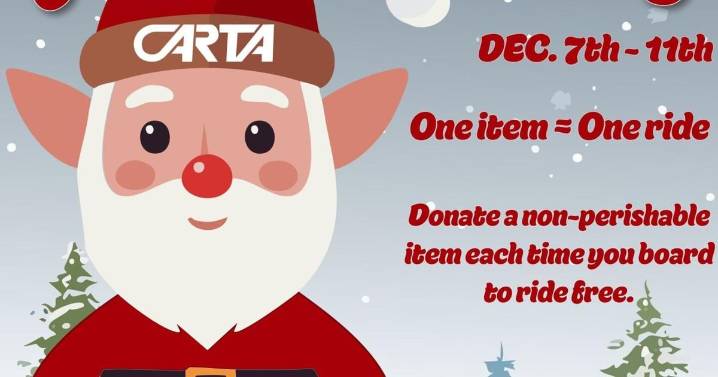 'Dishing out holiday cheer': CARTA expands “Food for Fare” week, offering free bus rides for food donations