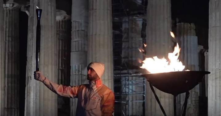 Olympic flame for Milan Cortina 2026 Winter Olympics arrives at the Acropolis