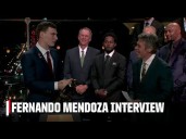 Fernando Mendoza reacts to winning Heisman Trophy