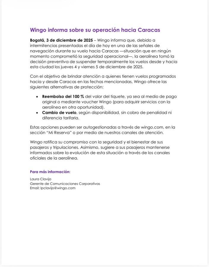 Copa Airlines y Wingo suspendieron los vuelos a Venezuela, este sería el motivo