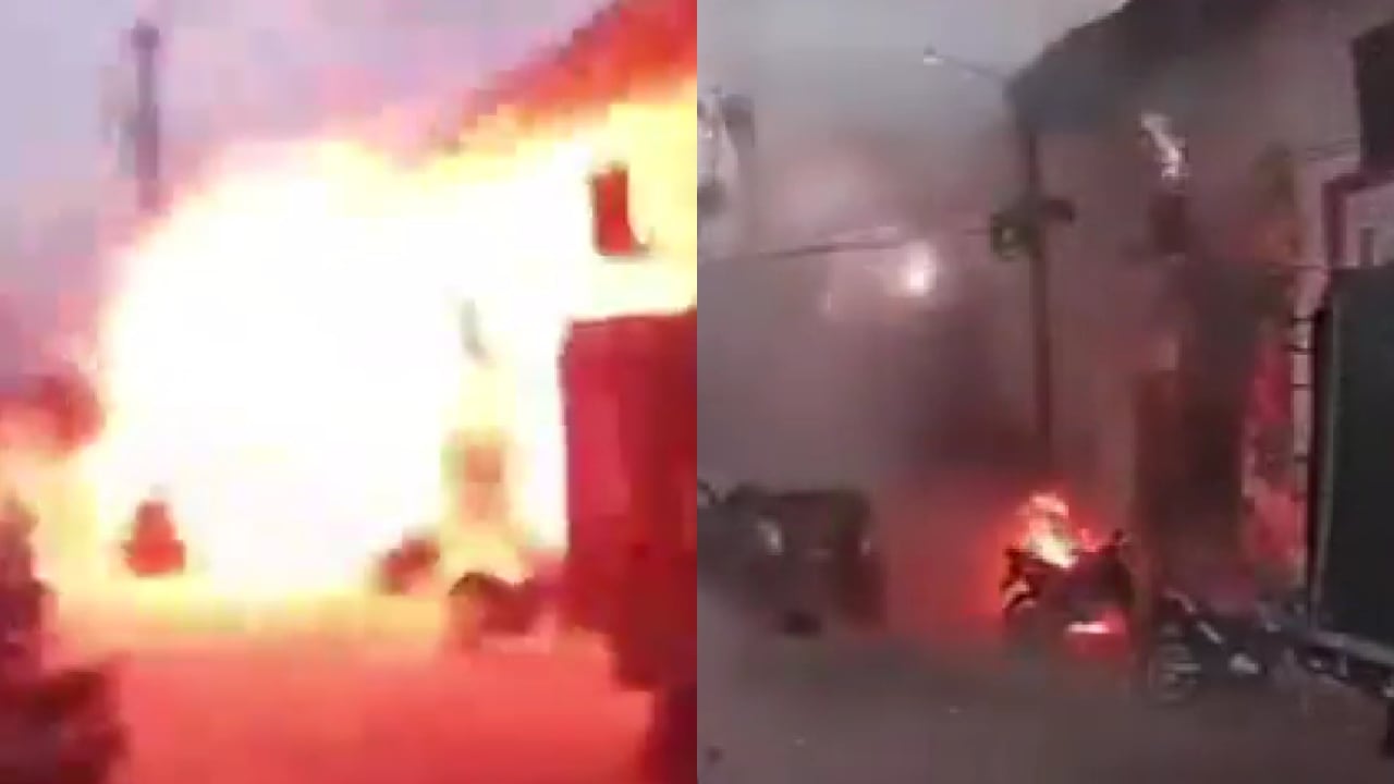Video muestra el momento exacto de la explosión de una moto bomba en el Cauca: 15 personas resultaron heridas