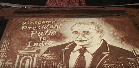Odisha artist creates sand animation to welcome Putin to India