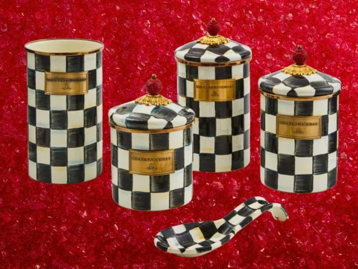 MacKenzie-Childs has new Courtly Check canisters and shoppers are loving it