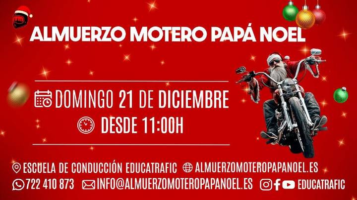 Zaragoza vivirá un almuerzo motero muy navideño y solidario el 21 de diciembre