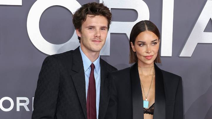 Cruz Beckham and girlfriend Jackie Apostel twin in statement looks