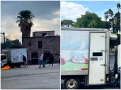 Normalistas queman camión en Morelia