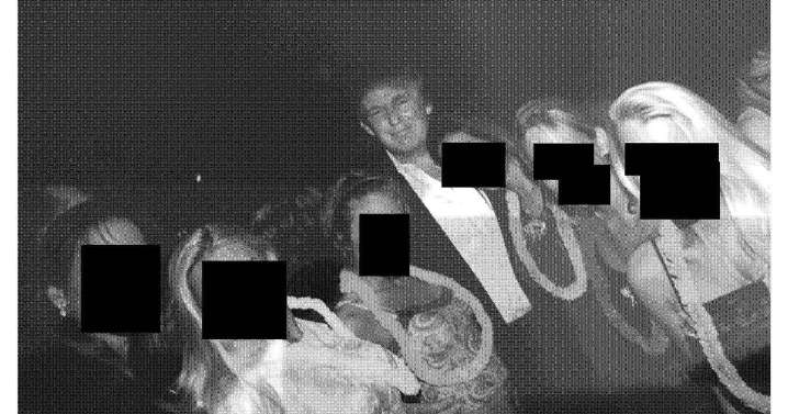 Donald Trump pictured with unidentified women in newly published Jeffrey Epstein photos