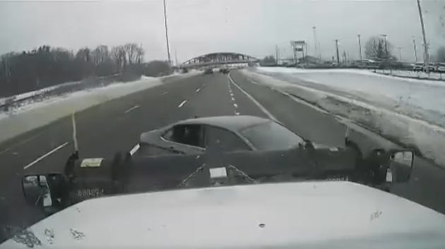 ODOT again warns motorists after car strikes plow on I