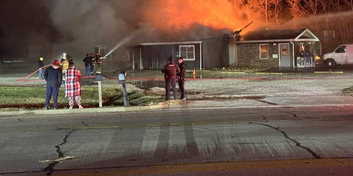 Crews battling big fire at United Way in Tell City