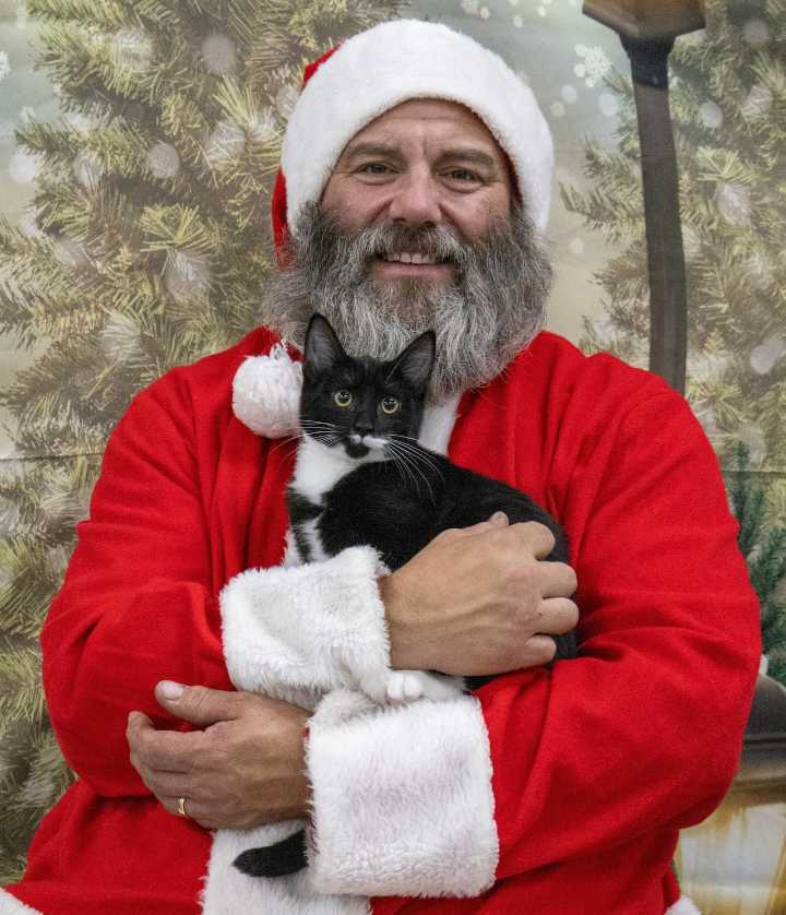 OCHS adoptable pet: Giorgio is friends with Santa Paws