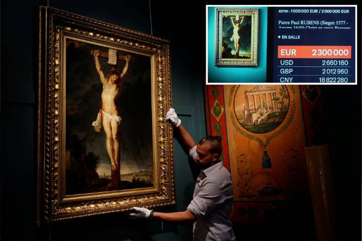 Lost Rubens painting of Jesus' crucifixion auctioned for $2.7M