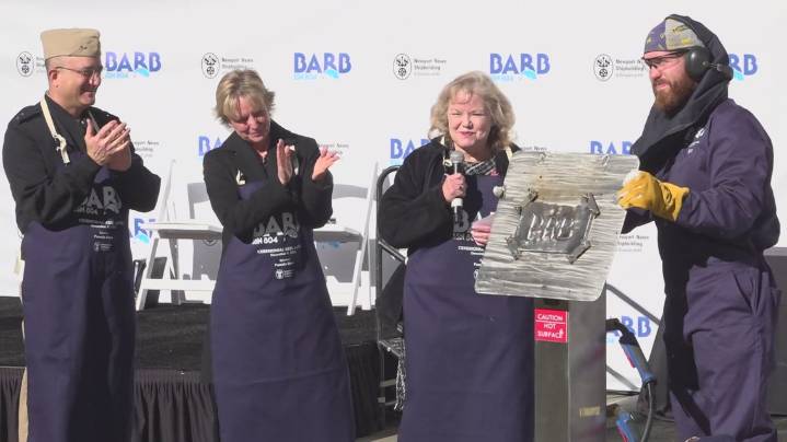 Newport News Shipbuilding hosts keel laying ceremony for future USS Barb