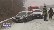 Snow hits parts of central Mass., leading to accidents piling up