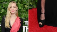Amanda Seyfried Plays With Textural Tension in Aquazzura Platforms