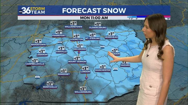 A quiet weekend ends with light snow tonight and a colder start to the week