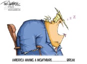 Cartoon: America having a nightmare ... break
