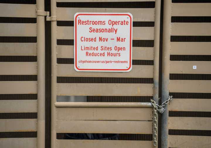 Park restrooms can be hard to find in winter