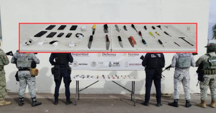 Revisión sorpresa en el penal de Aguaruto revela celulares, cargadores y armas hechizas; fuerzas federales y estatales aseguran módulos en Culiacán